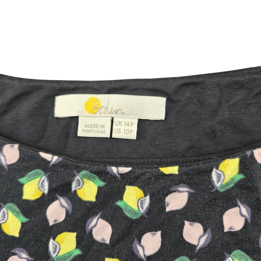 Boden Eda Jersey Lemon Citrus Fruit Printed Dress Sz. 10P - Picture 6 of 9